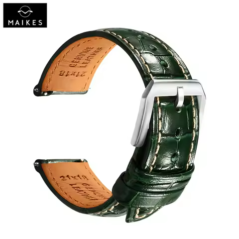 Maikes Luxury Leather Watch Strap 20mm 21mm 22mm Accessories Watchbands Braceletes For Rolex Breitli