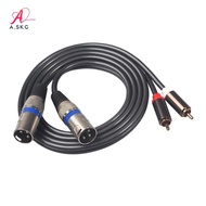 [COD] RCA to XLR Cable, RCA Male to Male XLR (2 RCA Stereo to 2 XLR) for Audio Y