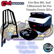 ( MIO GRAVIS ) 36L GIVI BOX AND CMonorack FOR YAMAHA MIO GRAVIS 125cc