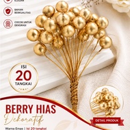 IMP CHERRY SEEDS 10M GOLD FL DECORATIVE BERRY/ GOLD COLOR CONTAINS 20 STEMS - FLOWER ARRANGEMENT ACC