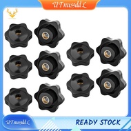 [UTnus9ddL] 10Pack Plum-Blossom Hand Tightening Rubber-Head Nuts Black Thumb Nuts Star Mechanical Th