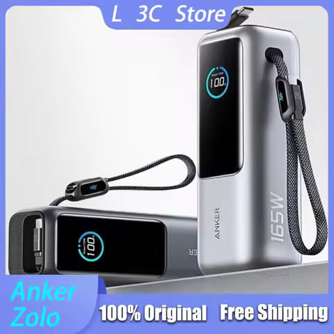 Anker Zolo 165W Max Power Bank 25000mAh High Capacity Built-in and Retractable Cables Multi-Device C