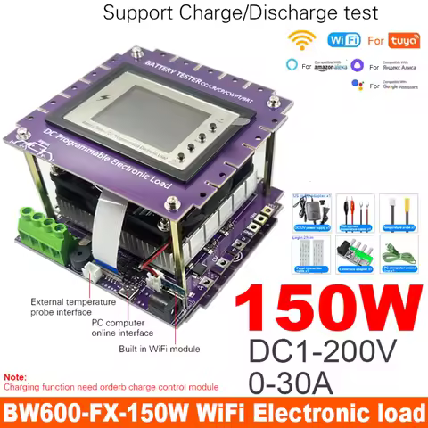 BW600-FX-150W DC 1-200V 30A WiFi Battery Charging Tester Kit Constant Current/Voltage/Power Modes Fo