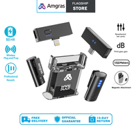 Amgras SoundGalaxy Ⅲ Pro ANC Wireless Lavalier Microphone Two receivers, two microphones with Chargi