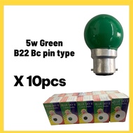 GREEN COLOUR BULB G40 B22 PIN INCANDESCENT FILAMENT BULB PING PONG BULB MENTOL LAMPU RAYA WARNA-WARN