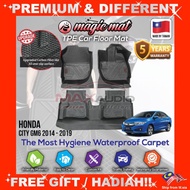 HONDA CITY GM6 2014 - 2019 MAGIC MAT 5D TPE Carpet Car Mat Alas Kaki Karpet Kereta (5-Yrs Warranty)