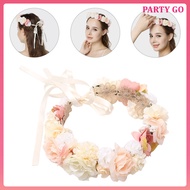 🎉 Pink Blossom Headband 1Pc in 5.9x5.9in for Wedding and Festival Events