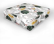 Society6 83 Oranges White Pigeons Indoor/Outdoor Floor Cushion, 26" x 26", Black