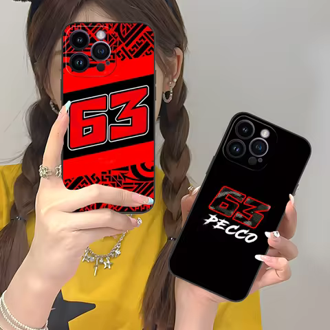 Mobile Pecco Bagnaia Phone Case for iPhone 16 15 14 13 12 11 X XR XS 8 7 Pro Max Plus Mini Black Cov