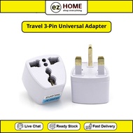 [Travel 3-Pin Adapter] Universal 3-Pin Adapter Plug Head UK 3 Pin Adapter Socket US/EU/AU to UK Plug Adapter