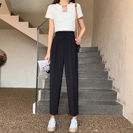 Quần Tây Baggy Nữ Lưng Cao Nắp Túi Ống Đứng Đi Học Mã 96 Quần Công Sở Màu Đen - Hồng Nhi Store