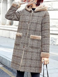 ✙ sdeifhruhvfu Casaco feminino elegante com capuz longo jaquetas de inverno elegantes streetwear pendulares roupas estilo temperamento novo