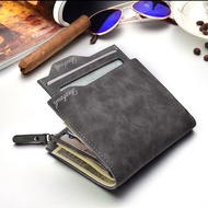 Wallet Men's Short Vertical Distinctive Korean Style Trendy Men's Zipper Wallet for Youths/Students Multifunctional Soft Wallet for Driver's License