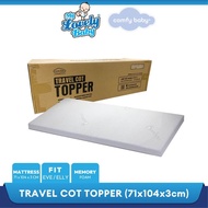 Comfy Baby Leon Travel Cot Topper - 71 x 104 x 3cm | Memory Foam Topper Mattress