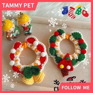 Pet Christmas Collar Handmade Knitted Collar Cat Scarf Saliva Towel Cat Neck Decoration Hand Woven P