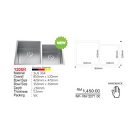 LEVANZO 1205R SUS 304 STAINLESS STEEL KITCHEN SINK