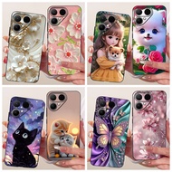 For Tecno Pova Curve 2 LK7K Phone Case Black Fashion design Painted Soft Silicone Back Cover For Tec