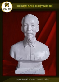 TƯỢNG BÁC HỒ - CAO 45cm . *Chất liệu Thạch cao ( màu trắng màu nhũ đồng) *Chất liệu nhựa Composite