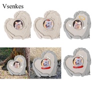 Vsenkes Pet Gravestone Resin with Picture Holder Frame Tombstone Cat Headstone for Outdoor Yard Lawn