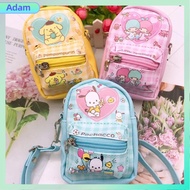 ADAM เครื่องหนังแท้ กระเป๋าใส่เหรียญ ใช้งานได้หลากหลาย การ์ตูน SANRIO Kuromi กระเป๋าสตางค์ใบเล็ก น้ำ