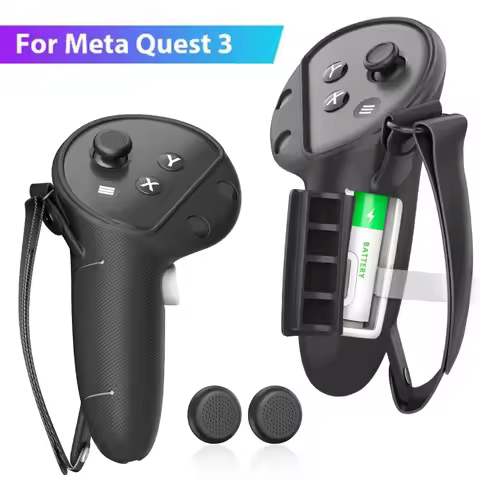 VR Handle Silicone Case for Meta Quest 3 Controller Protective Cover with Battery Compartment Openin