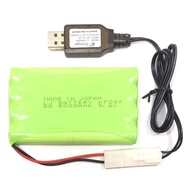 9.6v battery LJ AA 8000mah + USB Charger 9.6v 200mA (2-PIN)