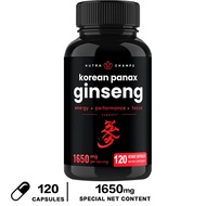 Nutra Champs Korean Red Ginseng Ginseng 1650 mg - 120 Vegetarian Capsules Root Extract Powder Supplement High Concentration Ginsenosides Supports Energy - Boosts Mental Health