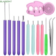 BLAZESKY 12PCS Paper Quilling Tools, Quilling Slotted Pen Multi Size Quilling Needle Kit, Paper Stri