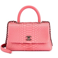 Chanel Pink Python Small Coco Handle Ruthenium Hardware, 2016-17