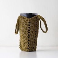 橄欖綠-環保杯袋 飲料袋 水壺袋 手工編織