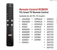 TCL Smart TV รีโมทคอนโทรล RC802N / RC901V 40S62 43S62 40S6500 40S6800 43S6800 49S6800 50P65US 55P65US 65P65US 50P6US 55P6US 65P6US 50P8M 55P8M 65P8M ~ 50P615 55P615 65P615 50P715 55P715 65P715 50C716 55C71665C716 50P725 55P725