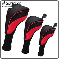 3pcs Golf wood top Cover Mesh Long Neck 400cc Driver Headcover  Sleeves