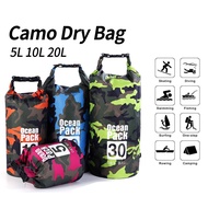 Camo 2L / 5L / 10L / 20L / 30L Dry Bag Waterproof Diving Bag Travel Waterproof Dry Bag for Camping
