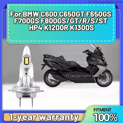 H7 LED Motorcycle Headlight Bulb 12V 6000K High Low Beam For BMW C600 C650GT F650GS F700GS F800GS/GT