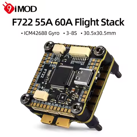 9IMOD F722 Flight Stack F722 Flight Control 55A/60A ESC 3-6S Lipo 30.5x30.5mm ICM42688 Gyro For Remo