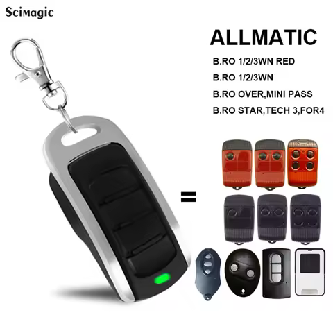 ALLMATIC BROWN, BROWN RED, BRO.OVER, PASS, MINIFASS, TECH3, FOR4 Garage Door Opener 433MHz Gate Remo