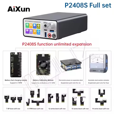 JC Aixun P2408S DC Power Supply Adjustable 32V 8A LED Digital Lab Bench Source Voltage Linear Regula