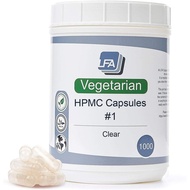 Empty Capsules Size 1 - Clear Vegan HPMC - 1000 Count Jar - Fits Capsule Filling Machine Tray - Join