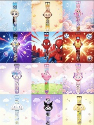 ［訂購] 幼兒兒童三合一投影時間日期電子手錶 兒玩具sanrio kuromi 玉桂狗 Cinnamoroll 公仔 布甸狗 peppa pig 超人 Pompompurin拉布布 spider ma