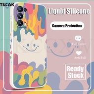 Camera Protection Casing OPPO Reno Z 2Z 2F 4 SE 4Z 5K 5 Pro Plus Phone Case Square Smile Soft Liquid Silicone Cover