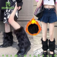 HUAYUEJI Leg Warmers Knee High Winter Faux Fur Warm Soft Ankle Warmer