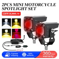 2 pieces lights motorcycle headlight headlight spotlight sports light LED motorcycle light 6 modes 5