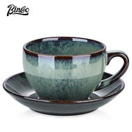 BINCOO Ceramic Coffee Mug Cappuccino Latte Cup Mocha Cup and Saucer Set 300ML