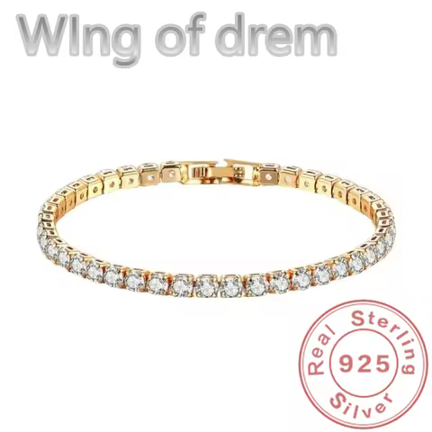 Dazzling 925 Sterling Silver Tennis Bracelet Rose Gold Shining Cubic Zirconia Bracelet Wedding Jewel