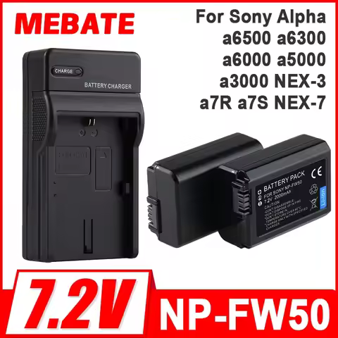 Battery Pack For SONY NP-FW50 NP FW50 Charger for Sony Alpha a6500 a6300 a6000 a5000 a3000 NEX-3 a7R