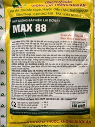 HẠT GIỐNG NGÔ NẾP LAI ĐƠN MAX88 GÓI 200G-CÂY TO PHÁT TRIỂN TỐT