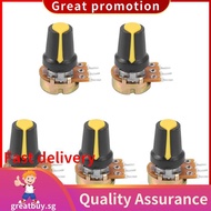5 Piece 100K Ohm 3 Terminals Linear Taper Rotary Audio B Type Potentiometer Pot .greatbuysg