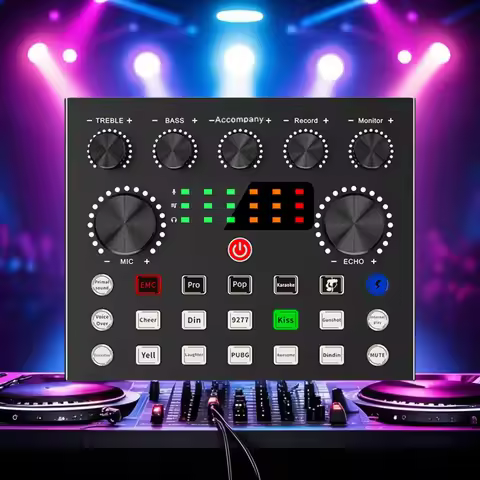 V8S Audio Mixer with Voice changer,Podcast Mixer,Sound Card for Phone Gaming Karaoke Studio Live Str