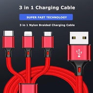 Multi USB Cable Gemsco USB to Lightning/Micro/USB C 3 in 1 Type-C /Adapter/Charger / Xiaomi / Cable