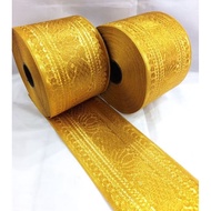 JR 314 edge, 3" (8 cm) gold edge lace, 25 meter wide lace/, fabric edge